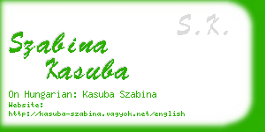 szabina kasuba business card